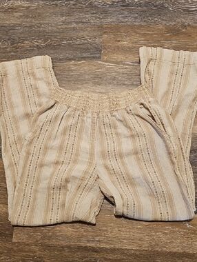 Briggs New York Beige Striped Elastic-Waist With Pockets